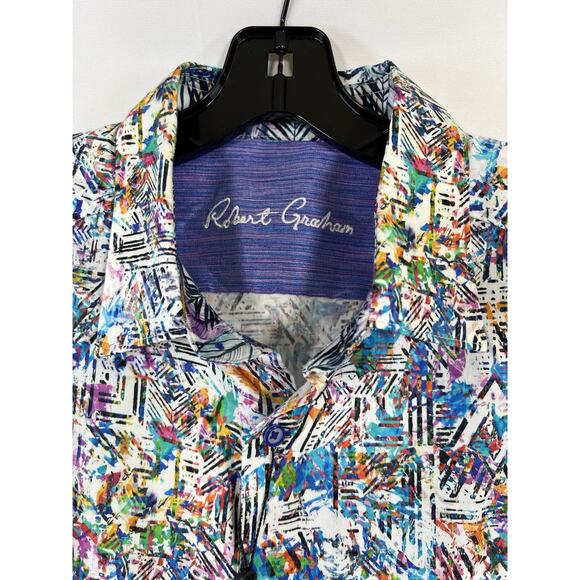 NWT Robert Graham Arnold Abstract Print Print Long Sleeve Shirt Size L $198 - Picture 3 of 10